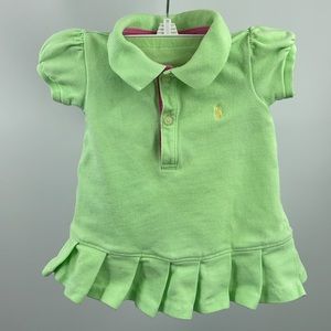 Ralph Lauren 2 pc green pink polo tennis skirt dress bloomer set Size 6M
